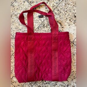 Victoria's Secret Red Quilted Heart Tote